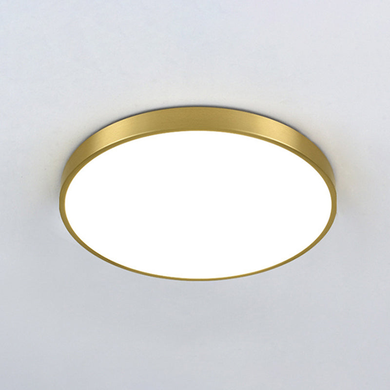 Gold Metal Circular Flush mount Ceiling Lamp Modern Style LED Flush Mount Lighting for Bedroom Gold 20" Clearhalo 'Ceiling Lights' 'Close To Ceiling Lights' 'Lighting' 2609744