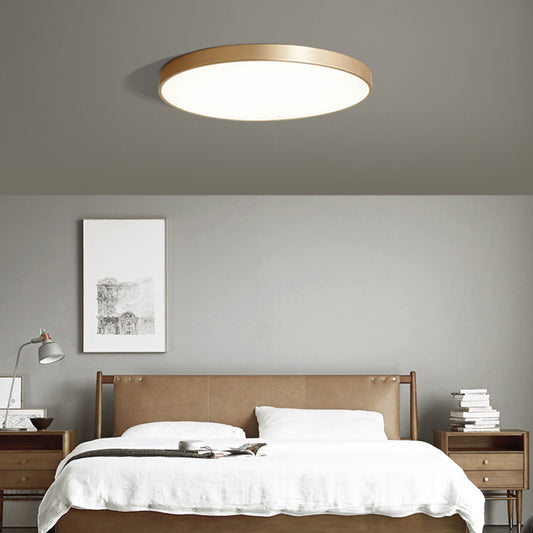 Gold Metal Circular Flush mount Ceiling Lamp Modern Style LED Flush Mount Lighting for Bedroom Clearhalo 'Ceiling Lights' 'Close To Ceiling Lights' 'Lighting' 2609745