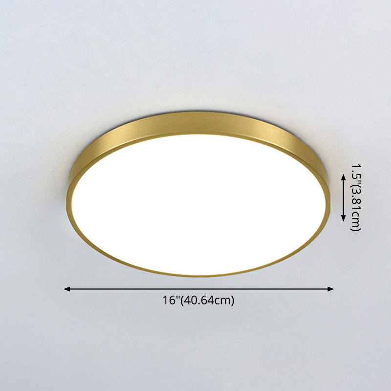 Gold Metal Circular Flush mount Ceiling Lamp Modern Style LED Flush Mount Lighting for Bedroom Clearhalo 'Ceiling Lights' 'Close To Ceiling Lights' 'Lighting' 2609750