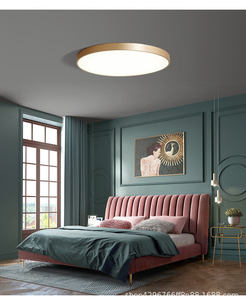 Gold Metal Circular Flush mount Ceiling Lamp Modern Style LED Flush Mount Lighting for Bedroom Clearhalo 'Ceiling Lights' 'Close To Ceiling Lights' 'Lighting' 2609754