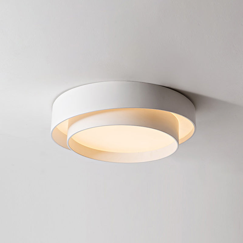 White Metal Circular Flush mount Ceiling Lamp Nordic Style LED Flush Mount Lighting for Bedroom White 16" Clearhalo 'Ceiling Lights' 'Close To Ceiling Lights' 'Lighting' 2609756