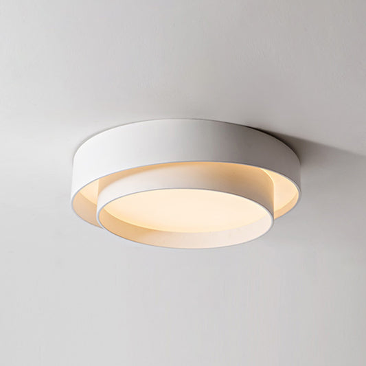 White Metal Circular Flush mount Ceiling Lamp Nordic Style LED Flush Mount Lighting for Bedroom White 19.5" Clearhalo 'Ceiling Lights' 'Close To Ceiling Lights' 'Lighting' 2609757