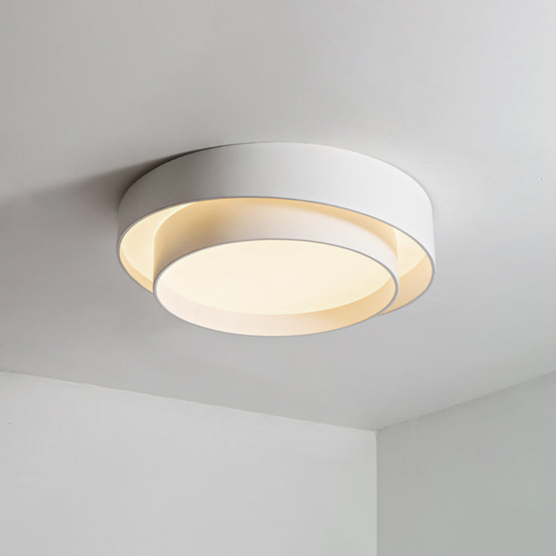 White Metal Circular Flush mount Ceiling Lamp Nordic Style LED Flush Mount Lighting for Bedroom Clearhalo 'Ceiling Lights' 'Close To Ceiling Lights' 'Lighting' 2609758