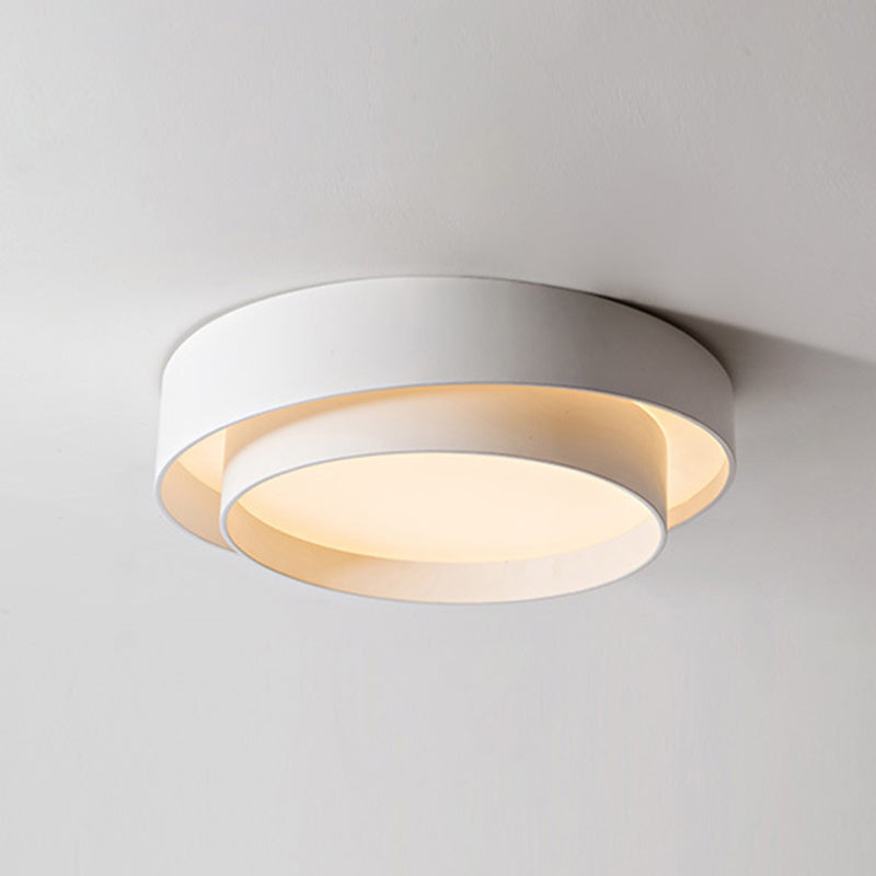 White Metal Circular Flush mount Ceiling Lamp Nordic Style LED Flush Mount Lighting for Bedroom White 23.5" Clearhalo 'Ceiling Lights' 'Close To Ceiling Lights' 'Lighting' 2609759