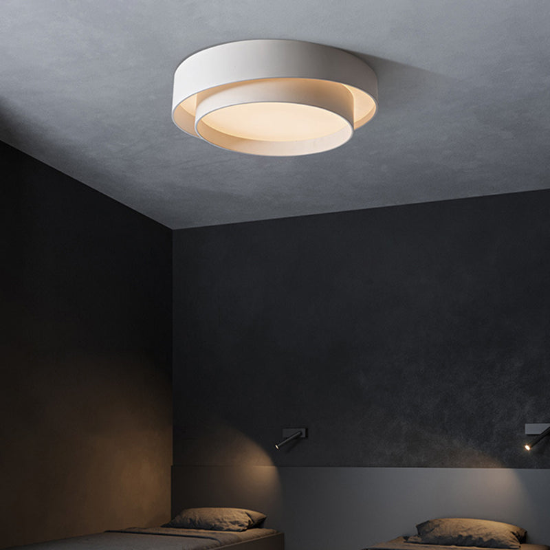 White Metal Circular Flush mount Ceiling Lamp Nordic Style LED Flush Mount Lighting for Bedroom Clearhalo 'Ceiling Lights' 'Close To Ceiling Lights' 'Lighting' 2609761