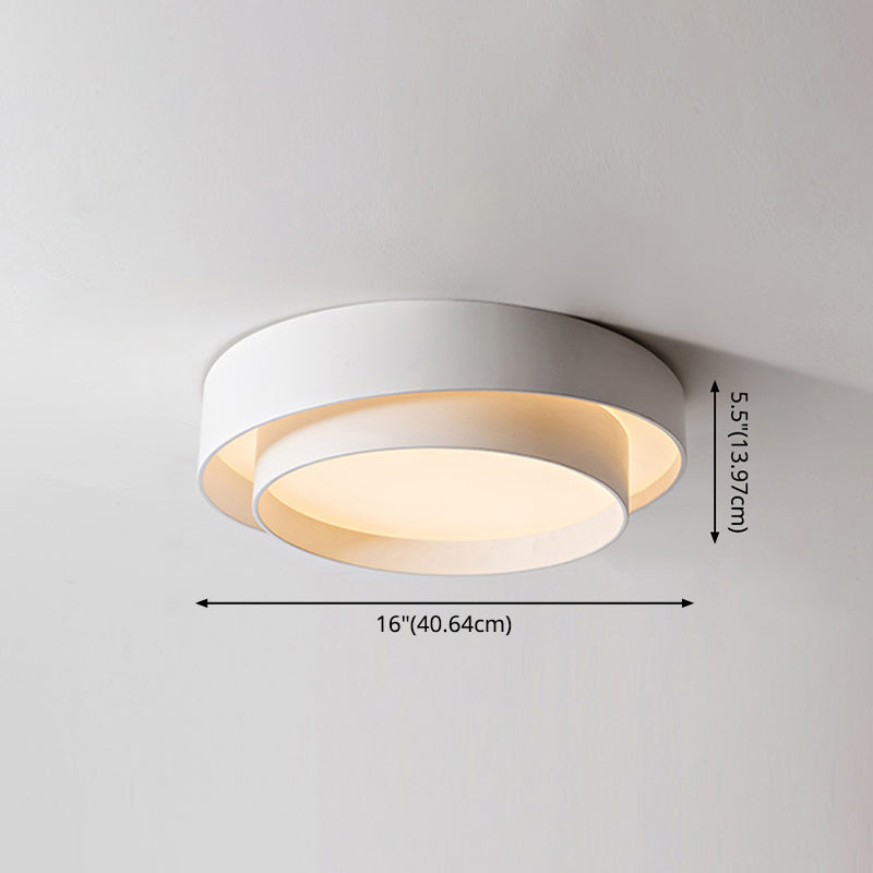 White Metal Circular Flush mount Ceiling Lamp Nordic Style LED Flush Mount Lighting for Bedroom Clearhalo 'Ceiling Lights' 'Close To Ceiling Lights' 'Lighting' 2609763