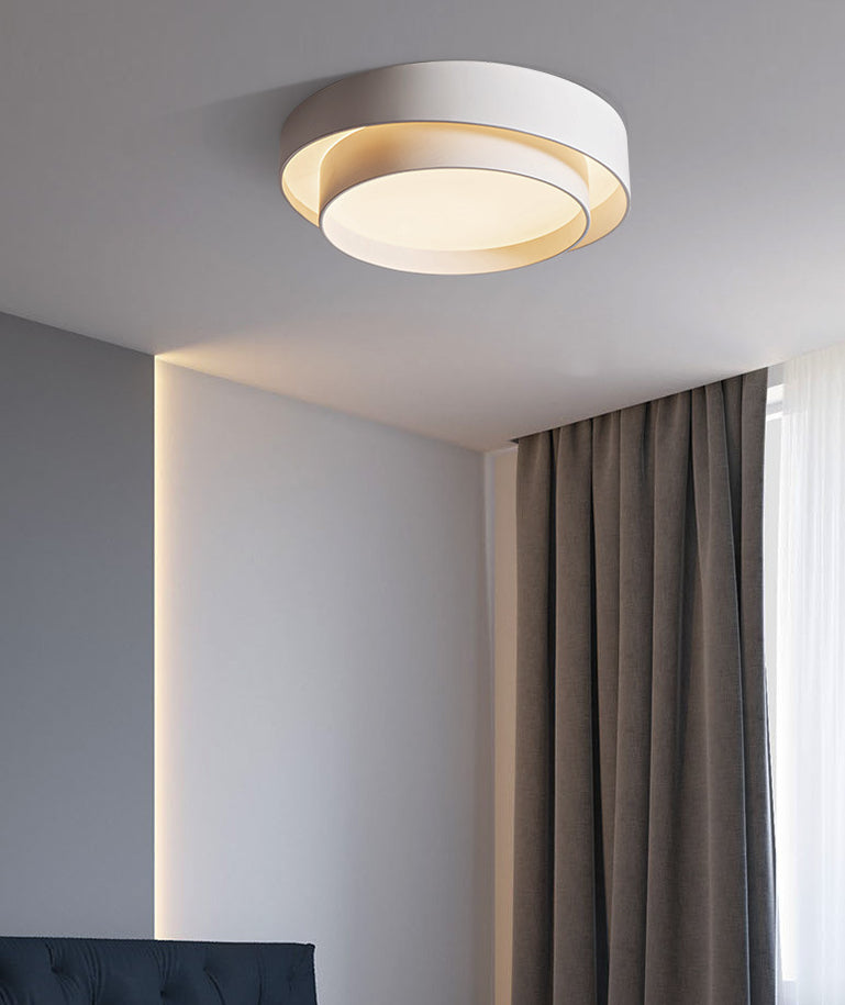 White Metal Circular Flush mount Ceiling Lamp Nordic Style LED Flush Mount Lighting for Bedroom Clearhalo 'Ceiling Lights' 'Close To Ceiling Lights' 'Lighting' 2609766