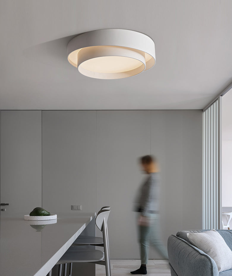 White Metal Circular Flush mount Ceiling Lamp Nordic Style LED Flush Mount Lighting for Bedroom Clearhalo 'Ceiling Lights' 'Close To Ceiling Lights' 'Lighting' 2609767