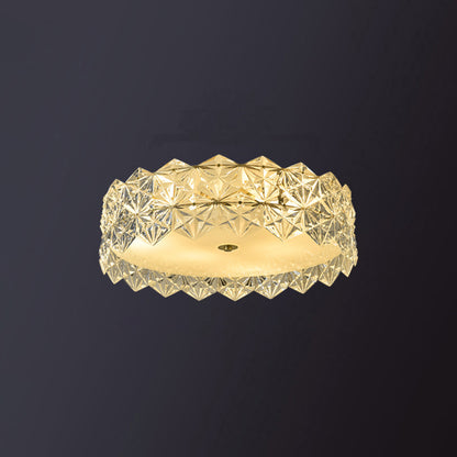 Geometric Crystal Circular Flushmount Ceiling Lamp Modern Style Gold Flush Mount Lighting for Bedroom Gold 16" Clearhalo 'Ceiling Lights' 'Close To Ceiling Lights' 'Lighting' 2609818