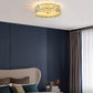 Geometric Crystal Circular Flushmount Ceiling Lamp Modern Style Gold Flush Mount Lighting for Bedroom Clearhalo 'Ceiling Lights' 'Close To Ceiling Lights' 'Lighting' 2609830