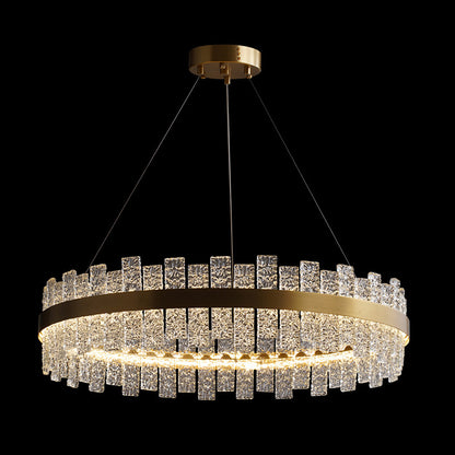 Art Deco Chandelier Gold Metal Crystal Round LED Pendant Lamp Best Lighting for Living Room Gold Clearhalo 'Ceiling Lights' 'Pendant Lights' 'Pendants' Lighting' 2609945_700d4de0-5f6e-4e1e-a341-3ae790873d55