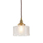 Brass 1 Light Ceiling Light Retro Cylindrical Glass Shade Living Room Small Hanging Lamp Clearhalo 'Ceiling Lights' 'Industrial Pendants' 'Industrial' 'Middle Century Pendants' 'Pendant Lights' 'Pendants' 'Tiffany' Lighting' 2609961