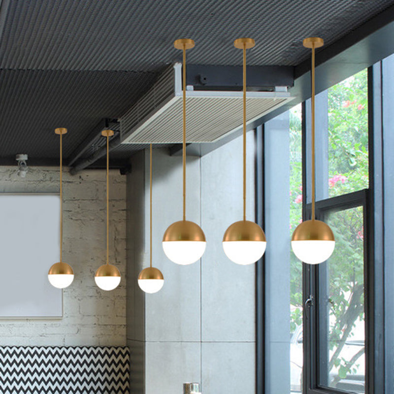 Metal 1-Light Pendant Light Mid-Century Modern Spherical Prismatic Glass Hanging Lamp Clearhalo 'Ceiling Lights' 'Modern Pendants' 'Modern' 'Pendant Lights' 'Pendants' Lighting' 2610123