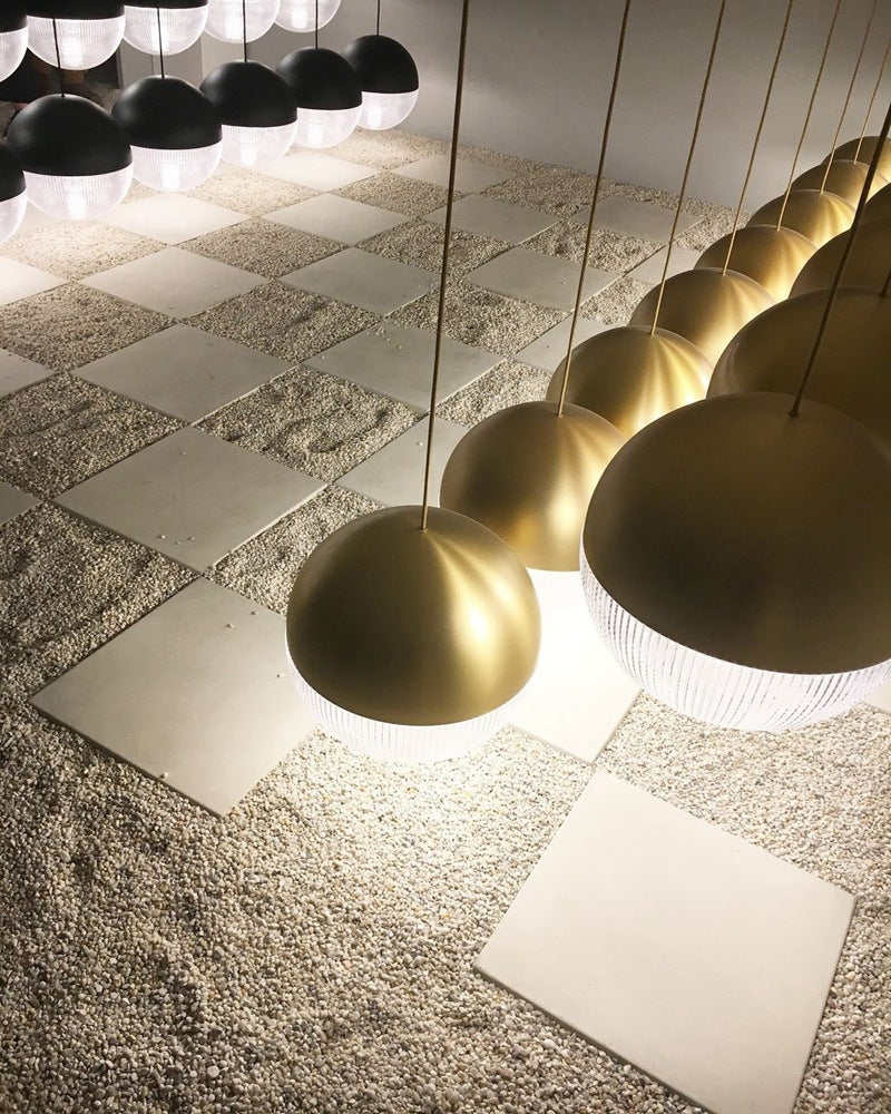 Metal 1-Light Pendant Light Mid-Century Modern Spherical Prismatic Glass Hanging Lamp Clearhalo 'Ceiling Lights' 'Modern Pendants' 'Modern' 'Pendant Lights' 'Pendants' Lighting' 2610129