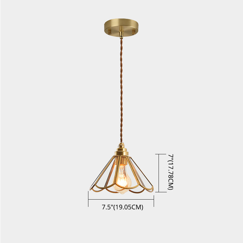 Icy Clear Glass Shade Hanging Lamp 1 Light Tiffany-Style Pendant Light Fixture for Bedroom Clearhalo 'Ceiling Lights' 'Pendant Lights' 'Pendants' Lighting' 2610206