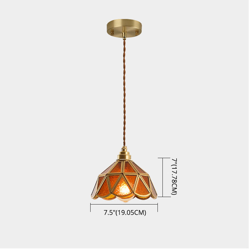 Icy Clear Glass Shade Hanging Lamp 1 Light Tiffany-Style Pendant Light Fixture for Bedroom Clearhalo 'Ceiling Lights' 'Pendant Lights' 'Pendants' Lighting' 2610211