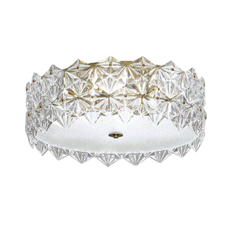 16"/23.5" W Round Clear Crystal Flush Ceiling Light Contemporary 1 Light Bedroom Flush Mount Lighting Clearhalo 'Ceiling Lights' 'Close To Ceiling Lights' 'Close to ceiling' 'Flush mount' Lighting' 261028