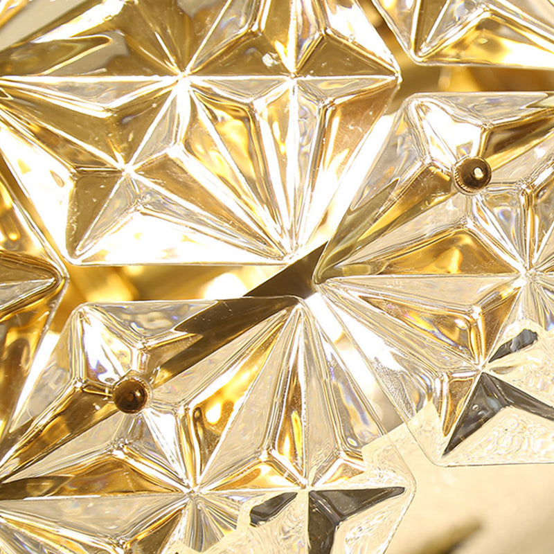 16"/23.5" W Round Clear Crystal Flush Ceiling Light Contemporary 1 Light Bedroom Flush Mount Lighting Clearhalo 'Ceiling Lights' 'Close To Ceiling Lights' 'Close to ceiling' 'Flush mount' Lighting' 261031