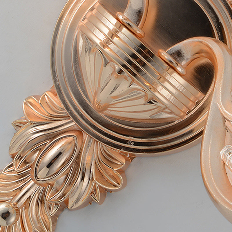 Flower Wall Mounted Light Fixture Modern Prism Glass 1/2 Heads Brass Sconce Light with Crystal Drop Accent Clearhalo 'Cast Iron' 'Glass' 'Industrial' 'Modern wall lights' 'Modern' 'Tiffany' 'Traditional wall lights' 'Wall Lamps & Sconces' 'Wall Lights' Lighting' 261049