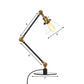 Industrial Style Conic Table Light Amber/Clear Glass and Metal 1 Light Bedroom Table Lamp with Adjustable Arm in Black/Brass Clearhalo 'Lamps' 'Table Lamps' Lighting' 261078