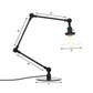 Industrial Style Conic Table Light Amber/Clear Glass and Metal 1 Light Bedroom Table Lamp with Adjustable Arm in Black/Brass Clearhalo 'Lamps' 'Table Lamps' Lighting' 261114