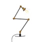 Industrial Style Conic Table Light Amber/Clear Glass and Metal 1 Light Bedroom Table Lamp with Adjustable Arm in Black/Brass Clearhalo 'Lamps' 'Table Lamps' Lighting' 261125