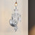 Candelabra Clear Glass Wall Light Fixture Modern 1/2 Heads Chrome Sconce Light with Diamond Shape Crystal Decoration