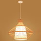 Asian Style Simplicity Hanging Light Bamboo & Imitation Sheepskin Double Shade 1 Light Pendant Lamp Wood Schoolhouse Clearhalo 'Ceiling Lights' 'Pendant Lights' 'Pendants' Lighting' 2611987
