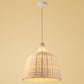Hand-weaving Bamboo Bell Shape Hanging Light Asian Rattan Shade Single Light Pendant Lamp with 59" Hanging Wire Wood 14" Clearhalo 'Ceiling Lights' 'Pendant Lights' 'Pendants' Lighting' 2612021