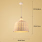 Hand-weaving Bamboo Bell Shape Hanging Light Asian Rattan Shade Single Light Pendant Lamp with 59" Hanging Wire Clearhalo 'Ceiling Lights' 'Pendant Lights' 'Pendants' Lighting' 2612024
