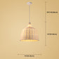 Hand-weaving Bamboo Bell Shape Hanging Light Asian Rattan Shade Single Light Pendant Lamp with 59" Hanging Wire Clearhalo 'Ceiling Lights' 'Pendant Lights' 'Pendants' Lighting' 2612026