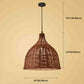 Hand-weaving Bamboo Bell Shape Hanging Light Asian Rattan Shade Single Light Pendant Lamp with 59" Hanging Wire Clearhalo 'Ceiling Lights' 'Pendant Lights' 'Pendants' Lighting' 2612028