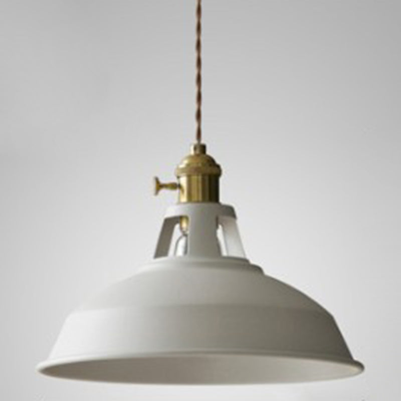 Kitchen Barn Metal Shade Pendant Lamp 1 Light Nordic Style Macaron Colored Hanging Lamp White Clearhalo 'Ceiling Lights' 'Pendant Lights' 'Pendants' Lighting' 2612138_998b4d83-e5df-48b1-bdba-61da5b86ecfb
