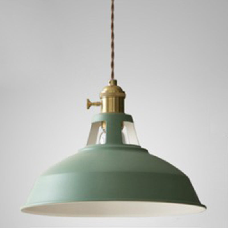 Kitchen Barn Metal Shade Pendant Lamp 1 Light Nordic Style Macaron Colored Hanging Lamp Green Clearhalo 'Ceiling Lights' 'Pendant Lights' 'Pendants' Lighting' 2612140_276e712b-2ccc-4cbc-92c7-8892b2e24fb8