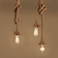 Single Light Hemp Rope Pendant Light Industrial Style Bare Bulb Coffee Shop Decorative Lighting Fixture Clearhalo 2612202