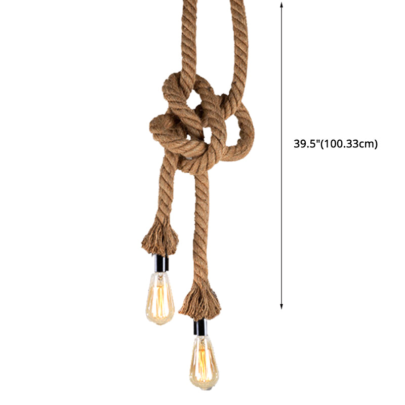 DIY Adjustable Hemp Rope Hanging Light Retro Industrial Single Bare Bulb Lighting Fixture for Bar Counter Farmhouse Clearhalo 2612220