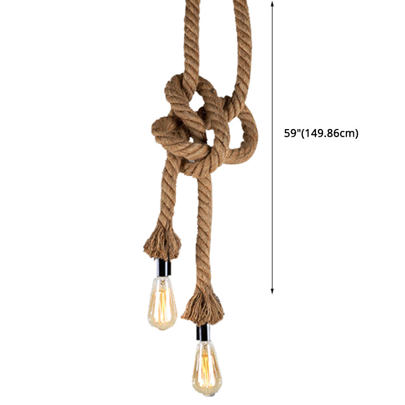 DIY Adjustable Hemp Rope Hanging Light Retro Industrial Single Bare Bulb Lighting Fixture for Bar Counter Farmhouse Clearhalo 2612221