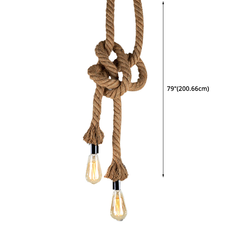 DIY Adjustable Hemp Rope Hanging Light Retro Industrial Single Bare Bulb Lighting Fixture for Bar Counter Farmhouse Clearhalo 2612222
