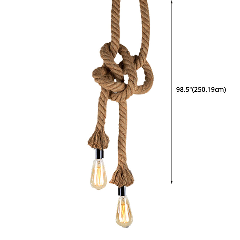 DIY Adjustable Hemp Rope Hanging Light Retro Industrial Single Bare Bulb Lighting Fixture for Bar Counter Farmhouse Clearhalo 2612223