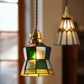 Stained Glass Shade Tiffany Hanging Light Brass Bedroom Mini Pendant Lamp with 63" Hanging Wire Clearhalo 'Ceiling Lights' 'Pendant Lights' 'Pendants' Lighting' 2612257