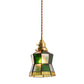 Stained Glass Shade Tiffany Hanging Light Brass Bedroom Mini Pendant Lamp with 63" Hanging Wire Clearhalo 'Ceiling Lights' 'Pendant Lights' 'Pendants' Lighting' 2612259