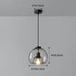 Smoke Grey Double Glass Shade Suspension Pendant 9 Inch Wide Modern Style Lighting Fixture for Bar Clearhalo 'Ceiling Lights' 'Pendant Lights' 'Pendants' Lighting' 2612376