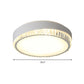 LED 16.5"/20.5" W Flush Ceiling Lamp Simple Round Crystal Flush Mount Lighting in White for Bedroom, Warm/White/3 Color Light Clearhalo 'Ceiling Lights' 'Close To Ceiling Lights' 'Close to ceiling' 'Flush mount' Lighting' 261244