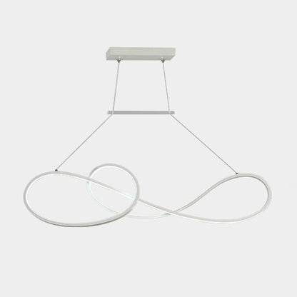 LED Strip Island Light Fixture Minimalist Metal Dining Room Linear Pendant Lighting White Clearhalo 'Ceiling Lights' 'Island Lights' 'Lighting' 2612471