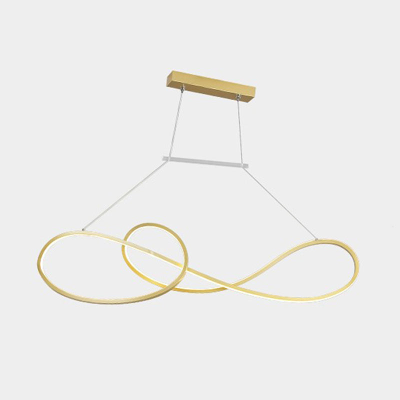 LED Strip Island Light Fixture Minimalist Metal Dining Room Linear Pendant Lighting Gold Clearhalo 'Ceiling Lights' 'Island Lights' 'Lighting' 2612472