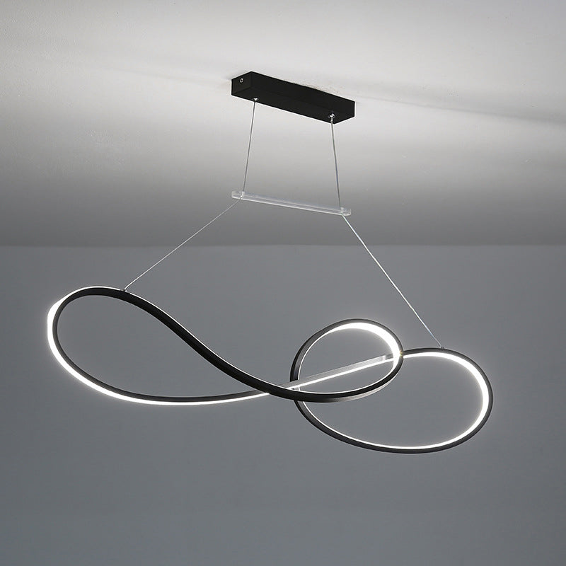 LED Strip Island Light Fixture Minimalist Metal Dining Room Linear Pendant Lighting Clearhalo 'Ceiling Lights' 'Island Lights' 'Lighting' 2612474