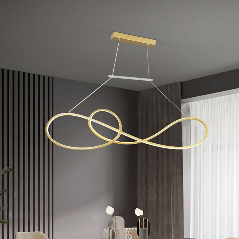 LED Strip Island Light Fixture Minimalist Metal Dining Room Linear Pendant Lighting Clearhalo 'Ceiling Lights' 'Island Lights' 'Lighting' 2612475