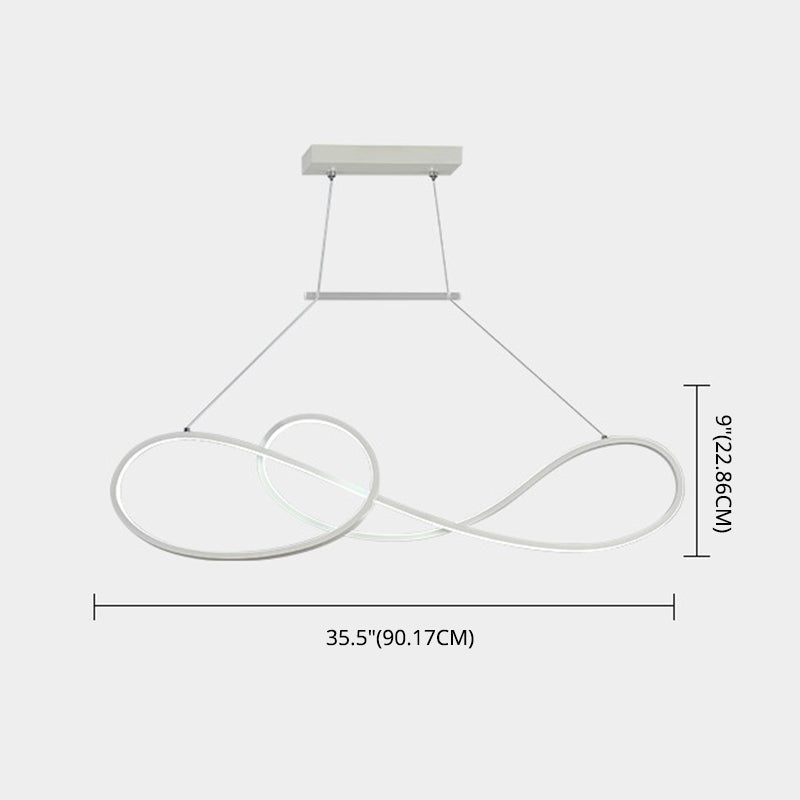 LED Strip Island Light Fixture Minimalist Metal Dining Room Linear Pendant Lighting Clearhalo 'Ceiling Lights' 'Island Lights' 'Lighting' 2612479