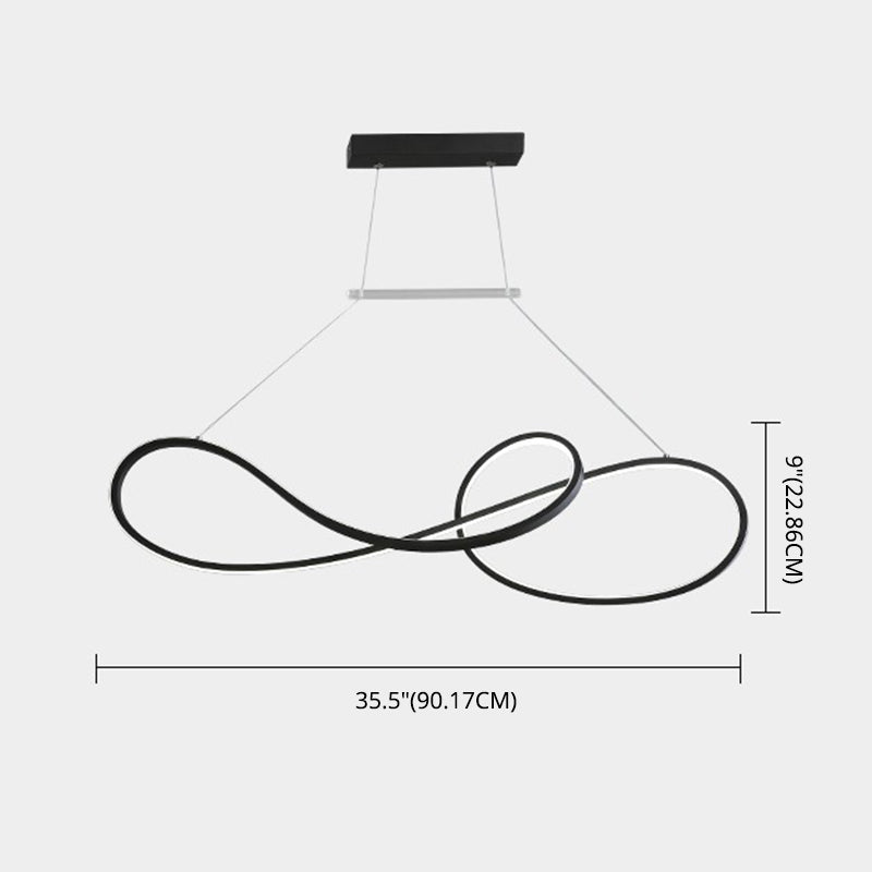 LED Strip Island Light Fixture Minimalist Metal Dining Room Linear Pendant Lighting Clearhalo 'Ceiling Lights' 'Island Lights' 'Lighting' 2612483