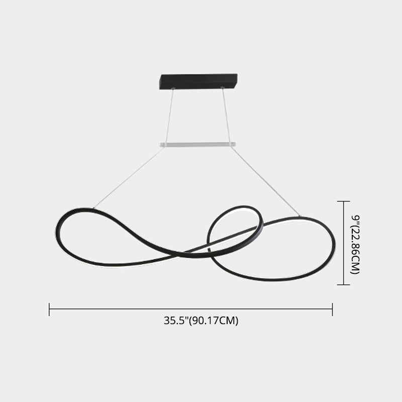 LED Strip Island Light Fixture Minimalist Metal Dining Room Linear Pendant Lighting Clearhalo 'Ceiling Lights' 'Island Lights' 'Lighting' 2612485